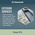 45% Vinegar (1 Gallon) - General Purpose All-Natural Multi-Surface Cleaner for Home, Patio & Commercial - High Performance, Powerful Concentrated Acetic Acid - Made in USA