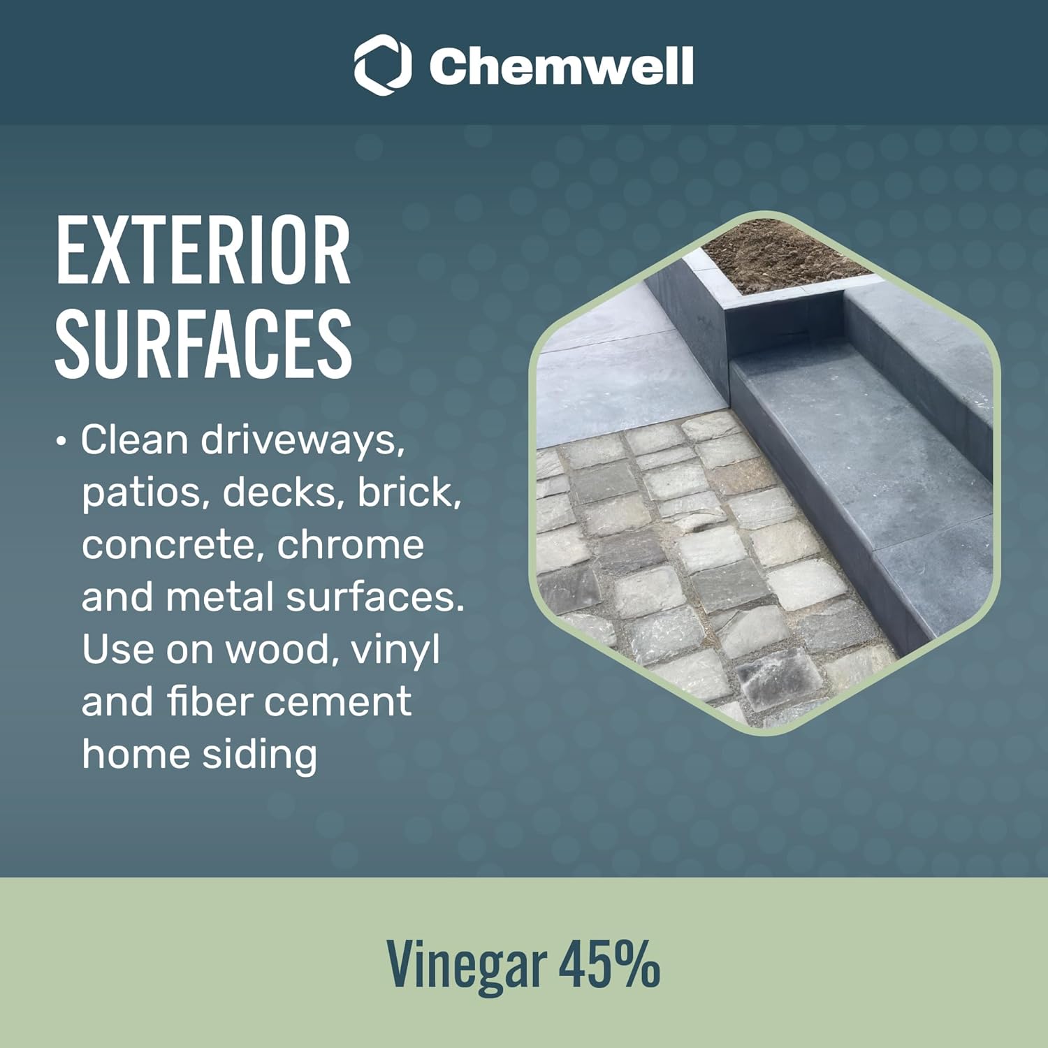 45% Vinegar (1 Gallon) - General Purpose All-Natural Multi-Surface Cleaner for Home, Patio & Commercial - High Performance, Powerful Concentrated Acetic Acid - Made in USA
