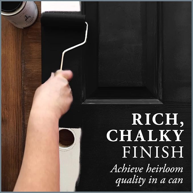 AMY HOWARD AT HOME Chalk-Based One Step Paint for Furniture, Cabinetry, Decor, Finish, and More | No Stripping, Sanding, or Priming | Dark Base | 32 Ounce | Black