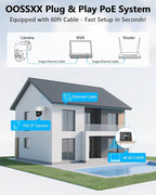 4K & PTZ Digital Zoom 2-Way Audio PoE Outdoor Camera Home Security Camera System Wired Outdoor Video Surveillance IP Camera System DVR Kit,10’’ UHD Monitor