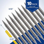 Pre-Ground TIG Tungsten Sharpened Electrodes Gold 1.5% Lanthanated 10-Pack (3/32” x 2.25”)