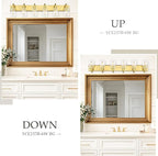 Emliviar Large 6-Light Vanity Lighting for Powder Room, 44.7 Inch Wall Lamp Over Mirror with Clear Glass Shade, Brushed Gold Finish, YCE237B-6W BG