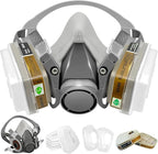 Respirator Mask with Filters, Reusable Half Face Respirator Mask for Asbestos, Resin, Fume, Dust, Welding, Painting