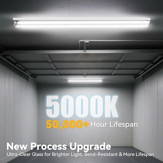 JESLED 24 Pack 4FT T8 LED Bulbs,18W 2400LM 5000K Led Tube Light,Plug and Play or Ballast Bypass,Hybrid Type A+B T10 T12 Fluorescent Bulbs Replacement,Single or Double End Powered,ETL