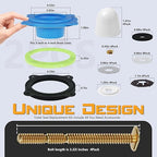 Toilet Flange Repair Kit, Universal Toilet Seal Parts for Wax Seal, Rubber Gasket Ring, Wax-Free Toilet Bowl Replacement kit Include Premium Nuts, Washers, 3.26Inch Bolts, Bolt Caps(2-Pack)