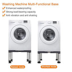 PATIKIL Mini Fridge Stand, 4 Strong Feet Laundry Stand Base Multi-Functional Adjustable Base Tray Anti-Vibration for Refrigerator Washing Machine Dryer AC, 9.4"-10.6" Height, 2Pack