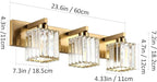 Aipsun Bathroom Vanity Light Fixtures Crystal Vanity Lighting Fixtures Brass 3 Light Bathroom Lighting (Exclude Bulb)