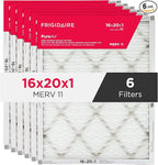 Frigidaire PureAir® 16x20x1 MERV 11 Prem Allergen Electrostatic Pleated Air Conditioner HVAC AC Furnace Filters - 6 Pack (exact dimensions 15.81 X 19.81 X 0.81)