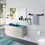 Cilee 10-Pieces Bathroom Hardware Set - Matte Black Bathroom Accessories, 24 Inch Towel Bar, Square Towel Ring, Toilet Paper Holder, Towel Hook, Wall-Mounted Stainless Steel Towel Bar Rack Set