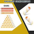 Leumoi 100 Pcs Paint Roller Covers 1/2 x 4 Inch Microfiber Paint Roller Covers Paint Brush Cover Small Roller Nap Mini House Painting Supplies for Painting Wall DIY Household Tool (Yellow White)