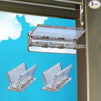 Sliding Door Lock for Child Safety 2 Pack, Sliding Patio Door Lock for Child Proof, Glass Window Door Stopper for Childproof, Childproof Window Lock for Toddler Kids and Baby Proofing（Clear）