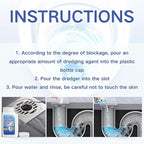 ﻿2PCS Powerful Pipe Dredging Agent,350ml Drain Clog Remover Agent,Fast Foaming For Kitchen Toilet Pipeline Quick Cleaners, Unclog Toilet Clog And Kitchen Sink Pipe Unblocker Powder