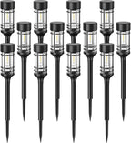 LETMY 12 Pack Solar Pathway Lights Outdoor, Solar Lights Outdoor Waterproof IP65, Bright Solar Garden Lights Outdoor, Auto On/Off Outdoor Solar Lights for Yard Walkway Driveway Landscape Garden Decor