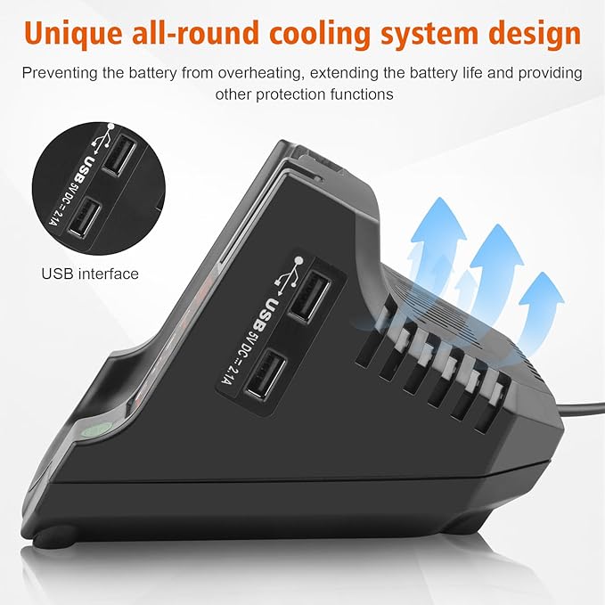 ARyee 3.0Ah 40V Replacement for Black and Decker 40V Battery LBXR36 LBXR2036 LST540 LCS1240 LBX1540 LST136W Cordless Tool Battery with Fast Charger