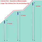 4-Section Lightweight Aluminum Alloy Pole Mop Replacement Handle Compatible with All Screw On American Threading System