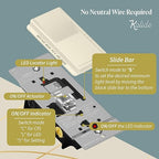 TOPGREENER Kalide Dimmer Light Switch, LED Dimmer Switch, Full Range Dimming, Single Pole/3-Way, 120VAC, 60Hz, 300W LED/CFL, Neutral Wire Not Required, Wall Plate Included, Light Almond, 2 Pack