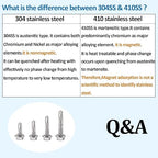 QSJ 155PCS #8 Sheet Metal Screws Set 410 Stainless Steel Hex Washer Head Fast Self Tapping Screws with Screwdriver Bit Silver