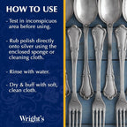 Wright's Silver Cleaner and Polish Cream, 8 Ounce, Gently Clean and Remove Tarnish for Jewelry, Pewter, and Sliver Without Scratching, Ammonia Free