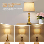 Bedside Table Lamp Touch Control Bedroom Lamps with USB-C USB-A Charging Port 3 Way Dimmable Touch Lamps for Nightstand Living Room Bedroom Dorm Home Office Reading, Set of 2