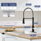 GIMILI Black and Nickel Touchless Kitchen Faucet with Pull Down Sprayer, Motion Sensor Smart Hands-Free Single Handle Kitchen Sink Faucet, Single Hole Kitchen Spring Faucet