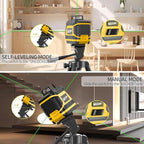 360° Laser-Level-with-Tripod Self-Leveling, Green Cross Line Laser with Horizontal Vertical Beam, Laser Tool for Picture Hanging Construction Floor Tile Wall, Carrying Pouch Battery Included