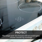 HOPE'S Cooktop Cleaning Cream, Fast Acting, No-Rinse Cooktop Cleaner for Glass Top Stoves, Polishes and Removes Burnt-on Stains Easily on Glass Ceramic Cooktops, 8 Fl Oz, Pack of 12