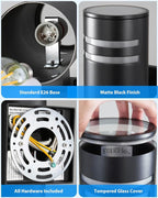 KIZON Dusk to Dawn Outdoor Lighting 2 Pack, Modern Outdoor Wall Light Black Exterior Lighting Fixtures Wall Mount with Bulbs Included, Cylinder Outdoor Sconce Lights for House Porch, ETL Listed