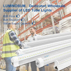 T8 LED Tube Light Bulbs 4 Foot 20W 40W Equivalent, 6000K Cool White 2000LM, T8 T10 T12 Fluorescent Replacement, Dual-end Powered Ballast Bypass, Frosted Cover ETL Listed for Garage 25-Pack