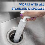 Universal Garbage Disposal Cleaner and Deodorizer, 12" Long Sink & Drain Brush Cleaner for Eliminating Residues & Odor, Sturdy T-Grip Handle, USA Made Sink Disposal Cleaning Brush by FryOilSaver Co.