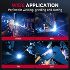 ARCCAPTAIN 3.94" x 3.66" Auto Darkening Welding Helmet, Solar Powered True Color Welding Hood, 1/1/1/1 Top Optical Clarity Welder Helmet, 4 Arc Sensor Wide Shade 4/5-9/9-13 for Stick MIG TIG Cut