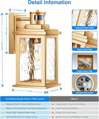 VIANIS 2 Pack Motion Sensor Outdoor Lights Lantern, Dusk to Dawn Exterior Lights for House, Gold Anti-Rust Porch Lights Sconce, Garage Lights Wall Mount for Patio, Doorway, UL Listed