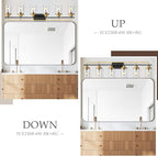 Emliviar Large 6-Light Farmhouse Bathroom Sconces Wall Lighting for Living Room, Modern Vanity Light Over Mirror with Clear Glass Shades, Black and Gold Finish, YCE238B-6W BK+BG