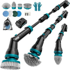 Alloyman 1200RPM Electric Spin Scrubber, 20V Replaceable Battery, Shower Cordless Cleaning Brush, Power Scrubber for Cleaning with 8 Brushes for Bathtub/Tub/Tile/Floor
