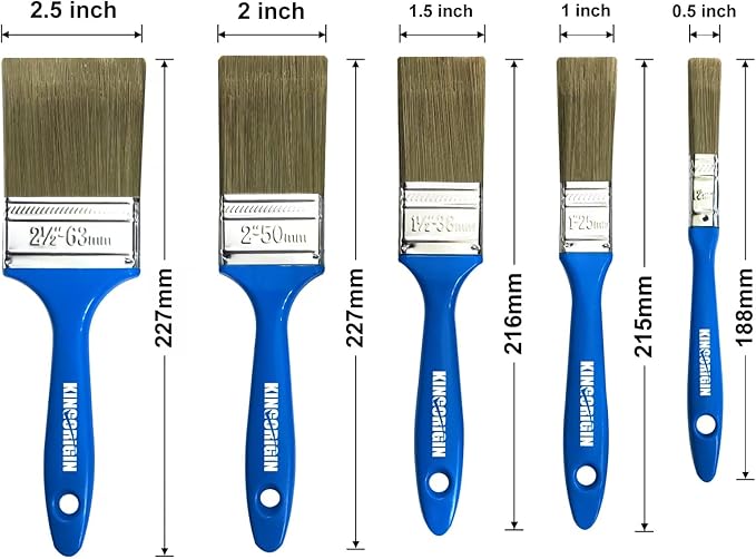 Paint Brush Set, 10 Pack Paint Brush, Chip Brush (0.5" 1" 1.5" 2" 2.5”), Small Paint Brushes Bulk, Paint Brushes for Walls and Home Decor