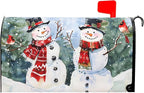 Kawani Winter Magnetic Snowman Trees Snow Mailbox Covers - Standard Size 21x18 Inch - Xmas Holiday Post Letter Box Cover for Garden Yard Decor
