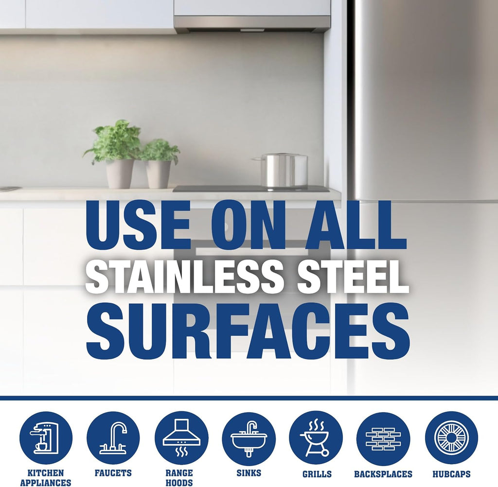 Bar Keepers Friend Stainless Steel Cleaner and Polish Spray (2 x 16 oz) Removes Oily Fingerprints, Hard Water Stains, Grime & Food Debris without Scratching or Dulling Appliances & Surfaces