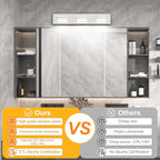 Ralbay 24inch Brushed Nickel Bathroom Vanity Lights 3-Light Metal Acrylic LED Modern Bathroom Wall Lighting Fixtures