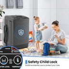 Nictemaw Portable Washing Machine 17.8Lbs, 2.4Cu.ft Full Automatic Portable Washer with 10 Wash Programs, 8 Water Levels & Drain Pump, Compact Laundry Washer for Home, RV, Dorm, Grey