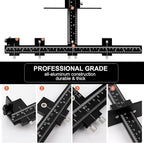 Cabinet Hardware Jig Tool - Adjustable Drill Template for Handles & Pulls on Drawers/Doors | All Aluminum Alloy with Center Punch & Carrying Bag