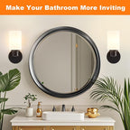 DLLT Wall Sconces Set of Two: Modern Bathroom Vanity Light Fixtures - Matte Black Vanity Lights with Milky White Glass Shade - Farmhouse Wall Lamp for Bedroom Living Room Mirror Hallway Kitchen