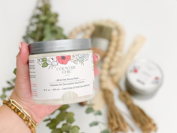 Country Chic All-in-One Chalk Paint for Furniture, Cabinets, Home Decor, Eco-Friendly, Matte Finish, Built-In Primer & Top Coat for Wood, Metal - Ethereal Mist (Light Grey) - Pint 16 oz (475 ml)