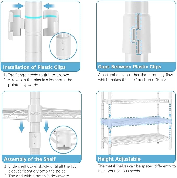 VIPEK V70 Extra Large Clothes Rack Heavy Duty Clothing Rack, Freestanding Wardrobe Metal Closet for Hanging Clothes, Bedroom Organizer and Storage, Max Load 1670lbs, White