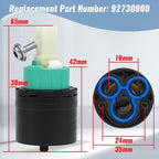 92730000 Faucet Valve Core Compatible with Hansgrohe M3/M2 Single-Hole Ceramic Cartridge 2-inch Spare Part, Durable Plastic, Black