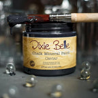 Dixie Belle Paint Company Chalk Finish Furniture Paint - Caviar (8oz) - Matte Black Chic Chalk Mineral DIY Furniture Paint