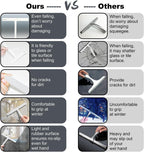 Shower Squeegee for Glass Doors 10 Inch, RICHMIRTH All Purpose Squeegee Cleaning Tool for Window Glass Mirror Bathroom Tile with Suction Cup Hooks - White