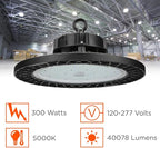 300 Watt UFO High Bay | 5000K Daylight High Output 40078 Lumens | Wired 300W 120-277V High Bay | 50000 Life Hours 135LM/W | 1 Pack by GoodBulb