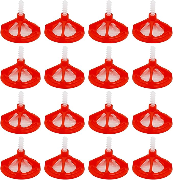 1/8 Tile Leveling System Tile Spacers Leveling System Tile Anti-Loosening and Spacing System Kit (1/8"-300pcs White Base + 100pcs Red Cap)