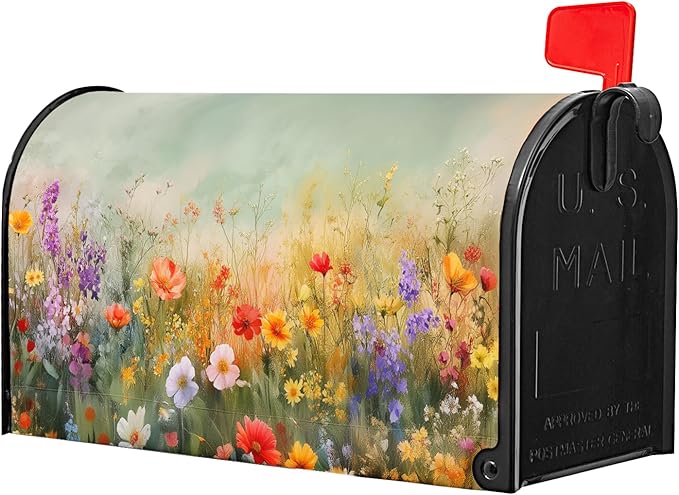 Kawani Spring Floral Mailbox Cover Magnetic 21x18 Inch Spring/Summer/Easter Decor