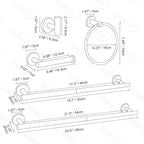 Bathroom Towel Holder Set, 6 Pieces Brushed Gold Towel Bar Bathroom Hardware Accessories Set, SUS304 Stainless Steel Towel Rack Towel Ring Toilet Paper Holder Set Wall Mounted