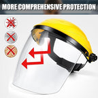 4 Pack Safety Face Shield for Grinding and Cutting, Full Impact Resistant Face Shield Mask for Work Chemical Woodworking (Yellow)